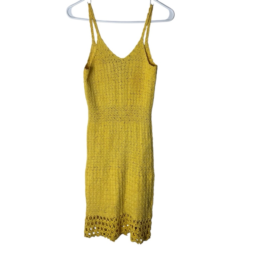 Handmade yellow crochet midi dress Mermaidcore
